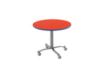 AmTab Whiteboard Table Markerboard Table Dry Erase Table - Mobile E - Z Tilt Caf Table - Round - 24