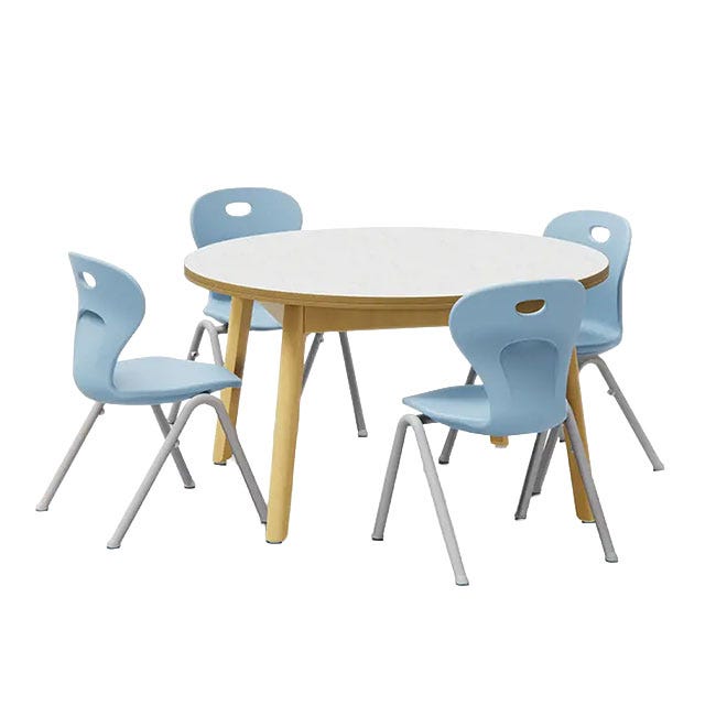 Allied Artisan Wood Designer Round Dry Erase Table with Parawood Frame - 42"W x 42"D x 30"H (ALD-DS42CR30DE)