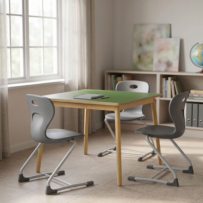 Allied Artisan Wood Designer Square Table with Laminate Top - 36"W x 36"D x 30"H (ALD-DS363630)