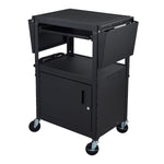 Luxor LEADER Adjustable-Height Three-Shelf Media Utility Cart 24