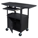 Luxor LEADER Adjustable-Height Three-Shelf Media Utility Cart 24