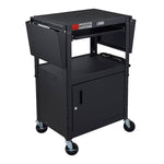 Luxor LEADER Adjustable-Height Three-Shelf Media Utility Cart 24