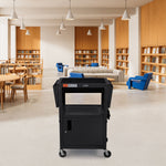 Luxor LEADER Adjustable-Height Three-Shelf Media Utility Cart 24