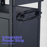 Luxor LEADER Adjustable-Height Three-Shelf Media Utility Cart 24