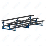 Jaypro Sports Bleacher - 3 Row - Tip & Roll, Single Foot Plank, Powder Coated - 15' L (BLCH-3TRGPC)