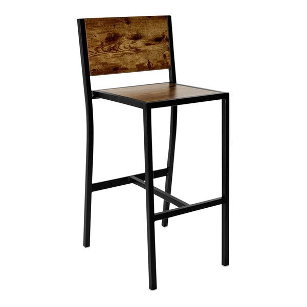 BFM Seating - Chester Barstool - Relic Seat & Back - Steel Frame - (BFM - 102B) - SchoolOutlet