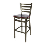 BFM Seating - Lima Ladder Back Barstool - Relic Seat - Steel Frame - (BFM - 2160B) - SchoolOutlet