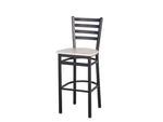 BFM Seating - Lima Ladder Back Barstool - Relic Seat - Steel Frame - (BFM - 2160B) - SchoolOutlet