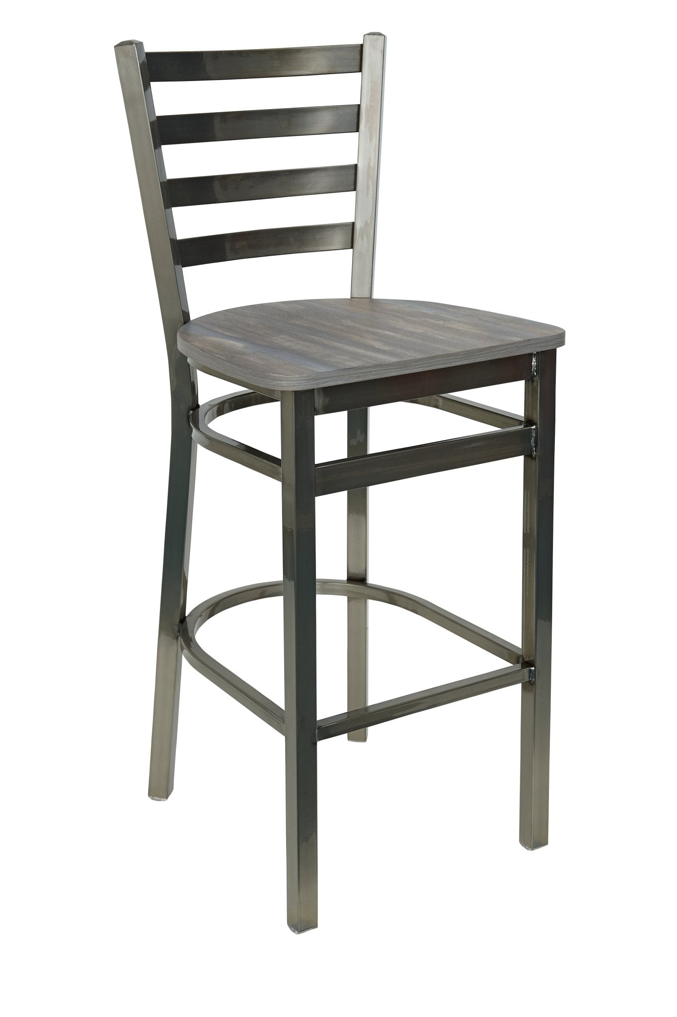 BFM Seating - Lima Ladder Back Barstool - Relic Seat - Steel Frame - (BFM - 2160B) - SchoolOutlet