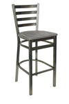 BFM Seating - Lima Ladder Back Barstool - Relic Seat - Steel Frame - (BFM - 2160B) - SchoolOutlet