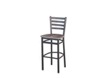 BFM Seating - Lima Ladder Back Barstool - Relic Seat - Steel Frame - (BFM - 2160B) - SchoolOutlet