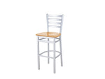 BFM Seating - Lima Ladder Back Barstool - Relic Seat - Steel Frame - (BFM - 2160B) - SchoolOutlet