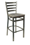BFM Seating - Lima Ladder Back Barstool - Relic Seat - Steel Frame - (BFM - 2160B) - SchoolOutlet