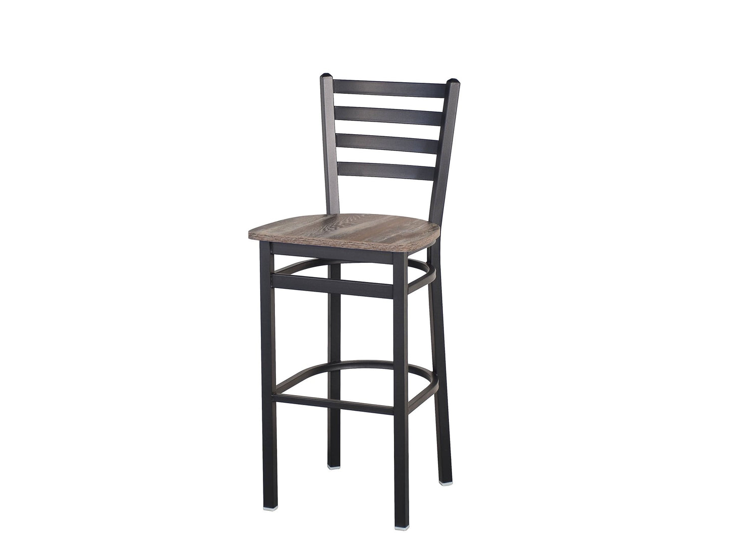 BFM Seating - Lima Ladder Back Barstool - Relic Seat - Steel Frame - (BFM - 2160B) - SchoolOutlet