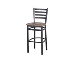BFM Seating - Lima Ladder Back Barstool - Relic Seat - Steel Frame - (BFM - 2160B) - SchoolOutlet