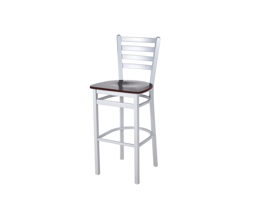 BFM Seating - Lima Ladder Back Barstool - Relic Seat - Steel Frame - (BFM - 2160B) - SchoolOutlet