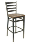BFM Seating - Lima Ladder Back Barstool - Relic Seat - Steel Frame - (BFM - 2160B) - SchoolOutlet