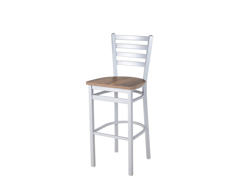 BFM Seating - Lima Ladder Back Barstool - Relic Seat - Steel Frame - (BFM - 2160B) - SchoolOutlet