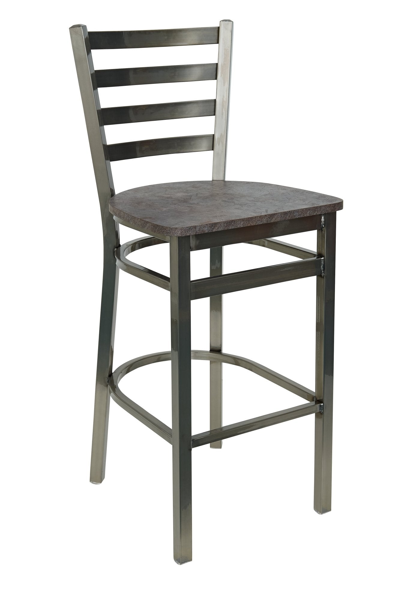 BFM Seating - Lima Ladder Back Barstool - Relic Seat - Steel Frame - (BFM - 2160B) - SchoolOutlet