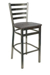 BFM Seating - Lima Ladder Back Barstool - Relic Seat - Steel Frame - (BFM - 2160B) - SchoolOutlet