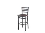BFM Seating - Lima Ladder Back Barstool - Relic Seat - Steel Frame - (BFM - 2160B) - SchoolOutlet