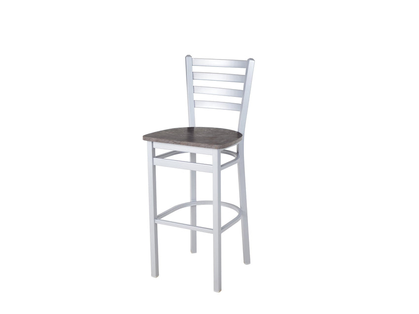 BFM Seating - Lima Ladder Back Barstool - Relic Seat - Steel Frame - (BFM - 2160B) - SchoolOutlet