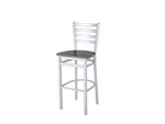 BFM Seating - Lima Ladder Back Barstool - Relic Seat - Steel Frame - (BFM - 2160B) - SchoolOutlet