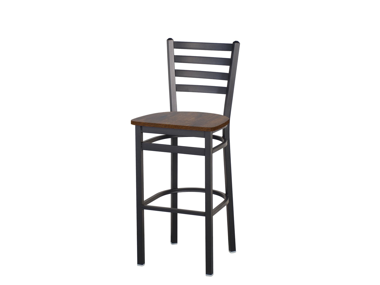BFM Seating - Lima Ladder Back Barstool - Relic Seat - Steel Frame - (BFM - 2160B) - SchoolOutlet