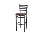 BFM Seating - Lima Ladder Back Barstool - Relic Seat - Steel Frame - (BFM - 2160B) - SchoolOutlet