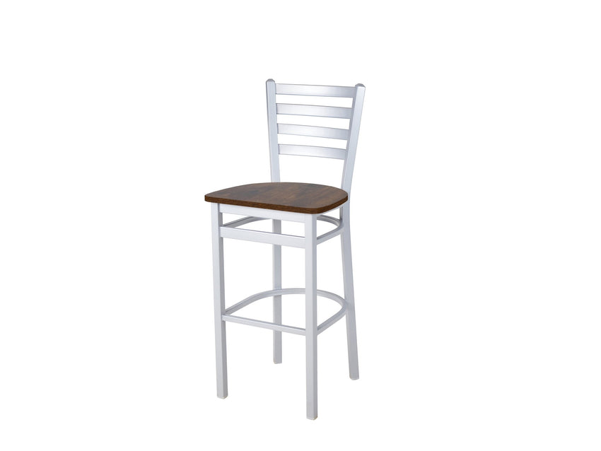 BFM Seating - Lima Ladder Back Barstool - Relic Seat - Steel Frame - (BFM - 2160B) - SchoolOutlet