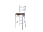 BFM Seating - Lima Ladder Back Barstool - Relic Seat - Steel Frame - (BFM - 2160B) - SchoolOutlet