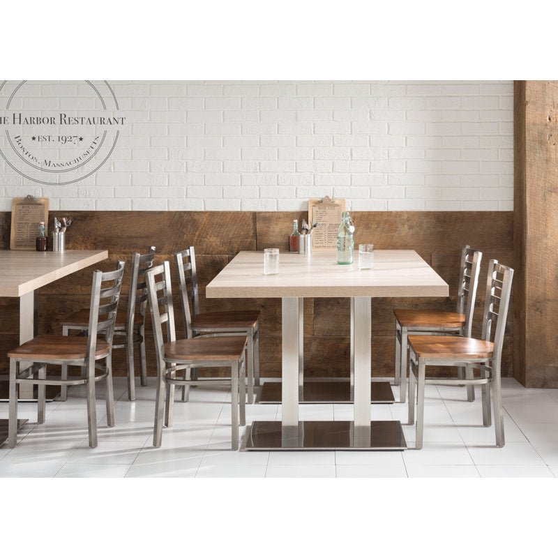BFM Seating - Lima Ladder Back Chair - Relic Seat - Steel Frame - (BFM - 2160C) - SchoolOutlet