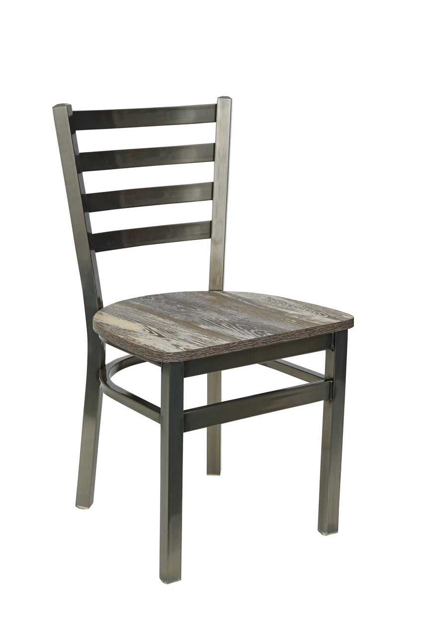 BFM Seating - Lima Ladder Back Chair - Relic Seat - Steel Frame - (BFM - 2160C) - SchoolOutlet