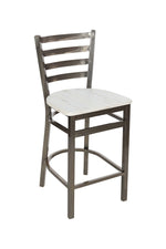 BFM Seating - Lima Ladder Back Counter Height Stool - Relic Seat - Steel Frame - (BFM - 2160H) - SchoolOutlet