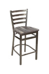 BFM Seating - Lima Ladder Back Counter Height Stool - Relic Seat - Steel Frame - (BFM - 2160H) - SchoolOutlet
