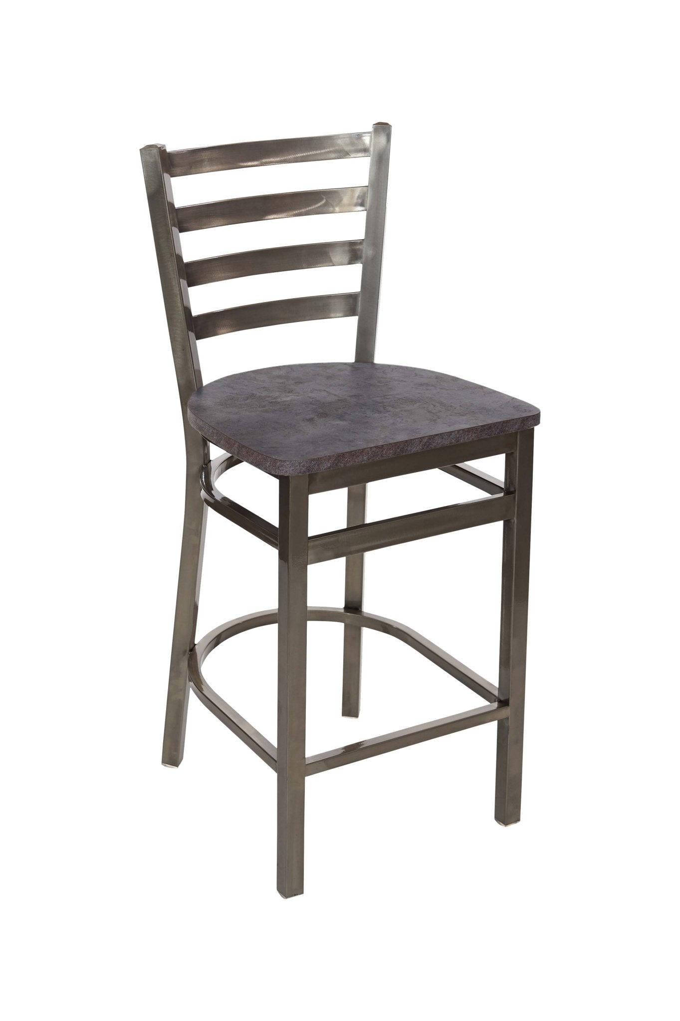 BFM Seating - Lima Ladder Back Counter Height Stool - Relic Seat - Steel Frame - (BFM - 2160H) - SchoolOutlet