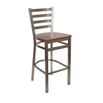 BFM Seating - Lima Ladder Back Counter Height Stool - Relic Seat - Steel Frame - (BFM - 2160H) - SchoolOutlet