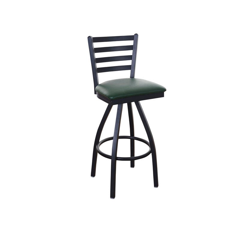 BFM Seating - Lima Ladder Back Swivel Barstool - Relic Seat - Steel Frame - (BFM - 2160S) - SchoolOutlet
