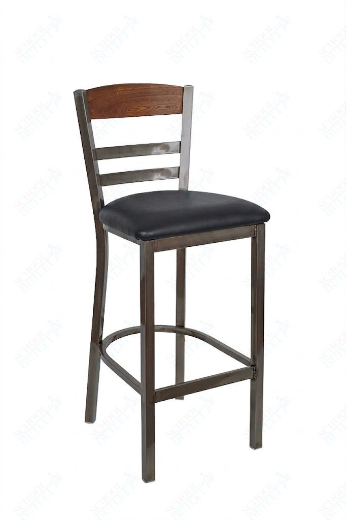 BFM Seating - Barrick Steel Wood Back Bar Stool - 29" Seat Height (BFM - 2165B) - SchoolOutlet