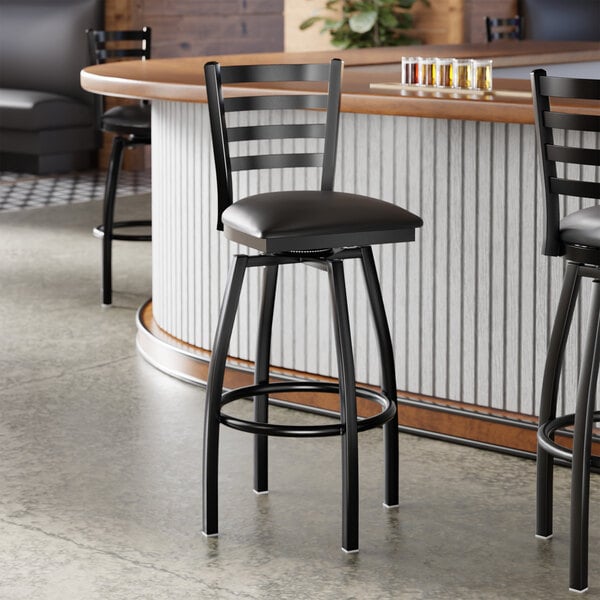 BFM Seating Bristol Swivel Barstool - Grade 4 Upholstered Seat & Back - Steel Frame - (BFM - 4301SSTT) - SchoolOutlet