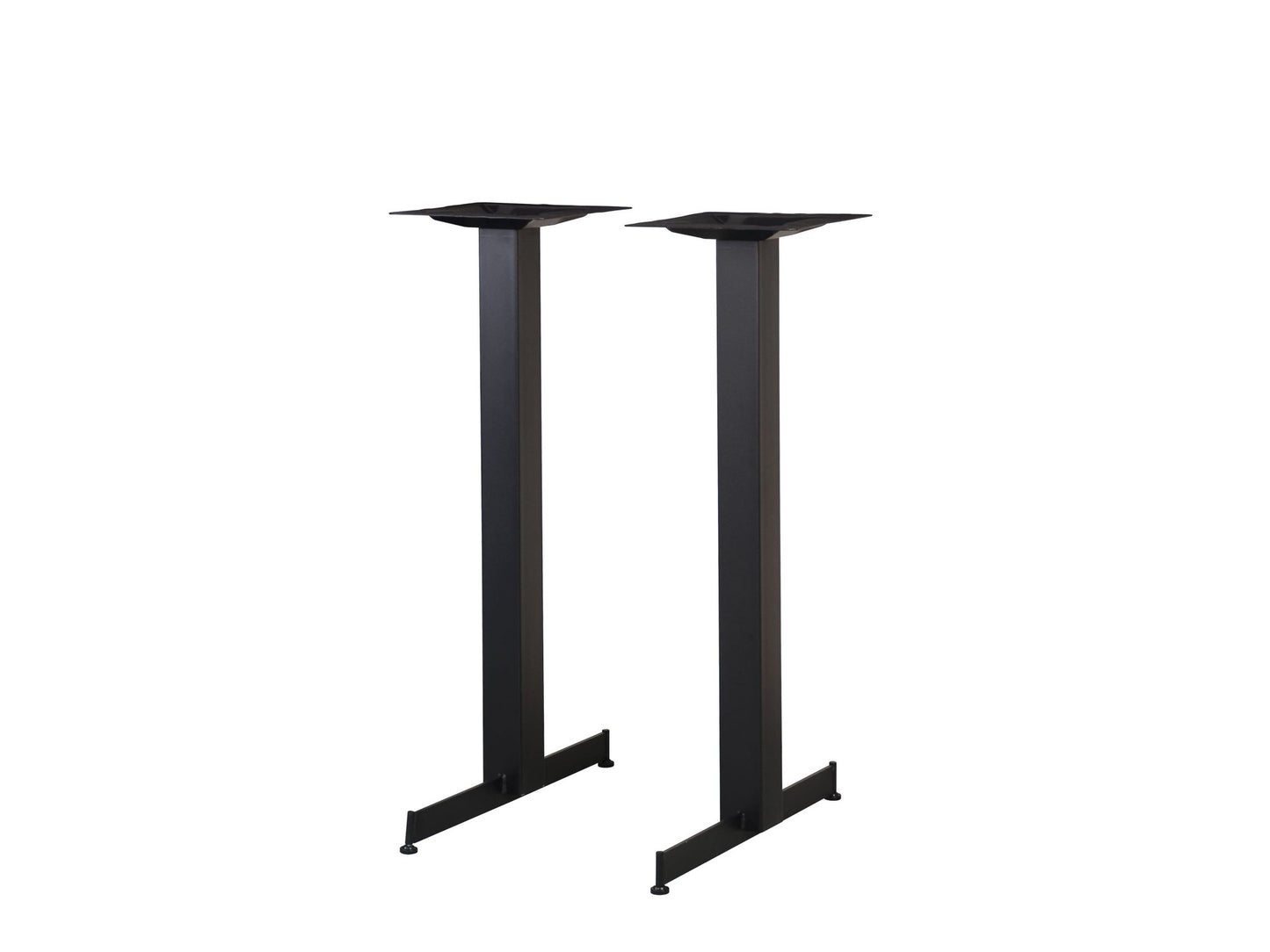 BFM Seating Jaxon - 24" End Base 2 - pc Set - Bar Height - 3" Square Columns - 11 7/8" Bolt - On Top Plates - Sand Black - (BFM - BXS) - SchoolOutlet