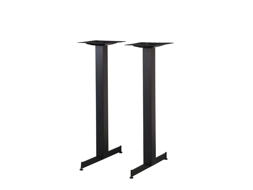 BFM Seating Jaxon - 24" End Base 2 - pc Set - Bar Height - 3" Square Columns - 11 7/8" Bolt - On Top Plates - Sand Black - (BFM - BXS) - SchoolOutlet