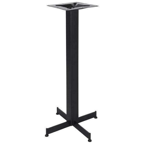 BFM Seating Jaxon - 20 x 20" Cross Base - Bar Height - 3" Square Column - 11 7/8" Bolt - On Top Plate - Sand Black - (BFM - BXS) - SchoolOutlet