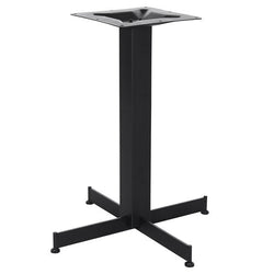 BFM Seating Jaxon - 24" x 24" Cross Base - Dining Height - 3" Square Column - 11.875" Bolt-On Top Plate- Sand Black - (BFM-BXS-2424)