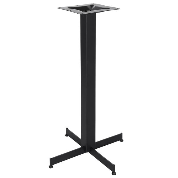 BFM Seating Jaxon - 24 x 24" Cross Base - Bar Height - 3" Square Column - 11 7/8" Bolt - On Top Plate - Sand Black - (BFM - BXS - 2424T) - SchoolOutlet