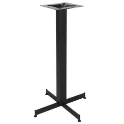 BFM Seating Jaxon - 24" x  24" Cross Base - Bar Height - 3" Square Column - 11.875" Bolt-On Top Plate- Sand Black - (BFM-BXS-2424T)