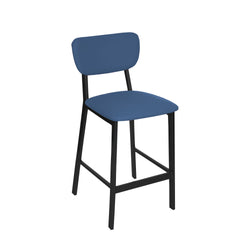 BFM Seating Hamilton Side Barstool, Grade 3 Vinyl Seat & Back - Steel Frame - Sand Black Finish(BFM-JS10B)