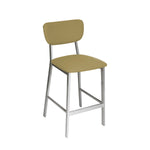 BFM Seating Hamilton Side Barstool, Grade 3 Vinyl Seat & Back - Steel Frame - Platinum Finish - (BFM - JS10B) - SchoolOutlet