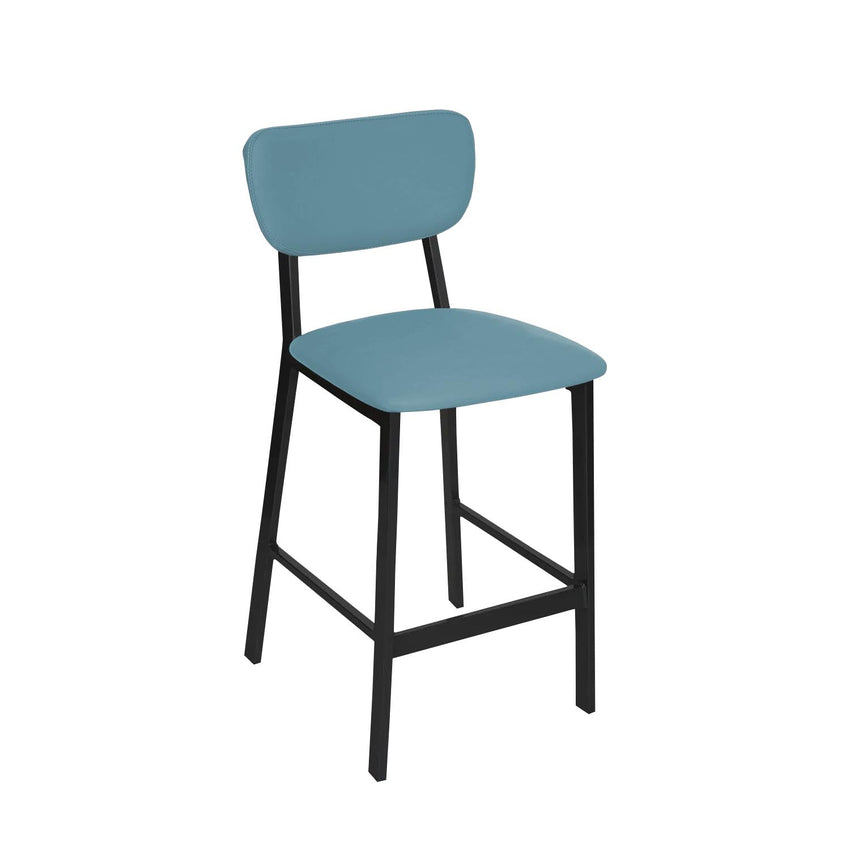 BFM Seating Hamilton Side Barstool, Grade 3 Vinyl Seat & Back - Steel Frame - Sand Black Finish(BFM - JS10B) - SchoolOutlet