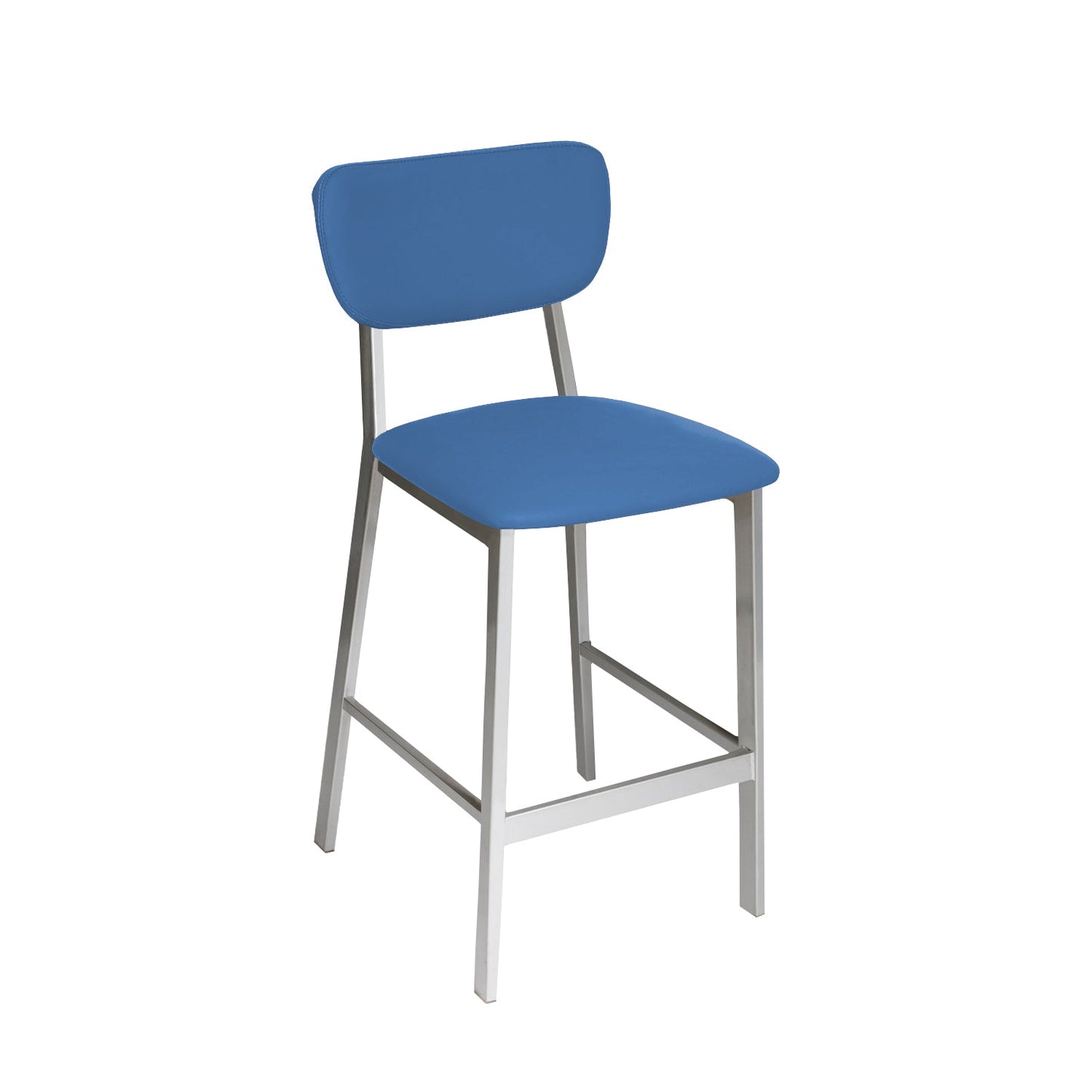 BFM Seating Hamilton Side Barstool, Grade 3 Vinyl Seat & Back - Steel Frame - Platinum Finish - (BFM - JS10B) - SchoolOutlet